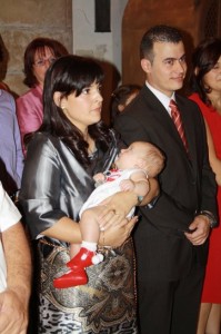 Yadira y Richard en el bautizo de su hijo