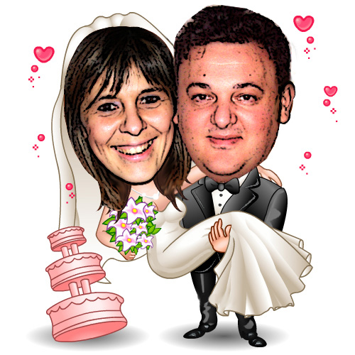 caricatura boda